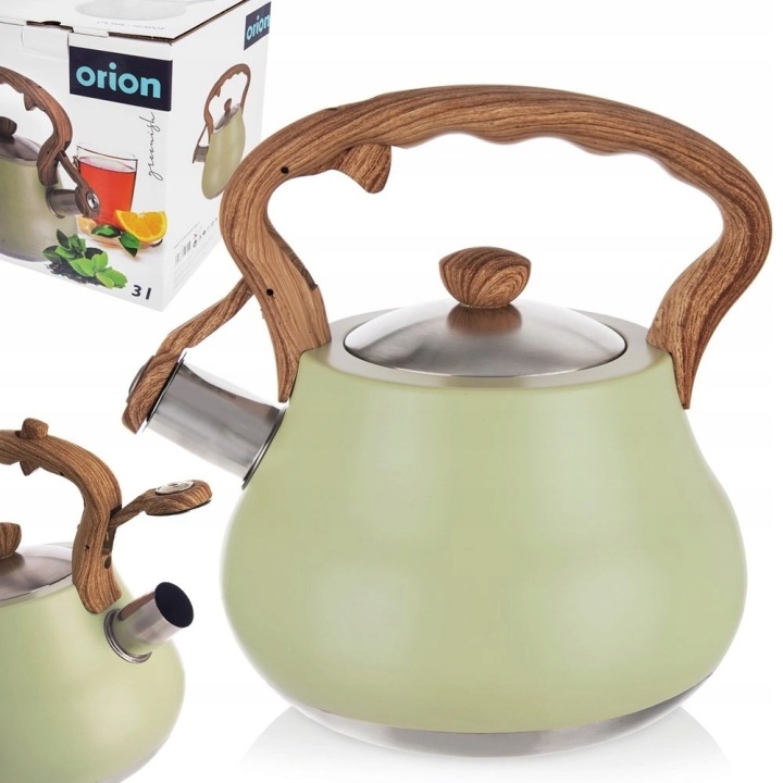 Konvice s píšťalkou Orion Greenish 3 L Ocelová Zelená Soft Touch Indukce