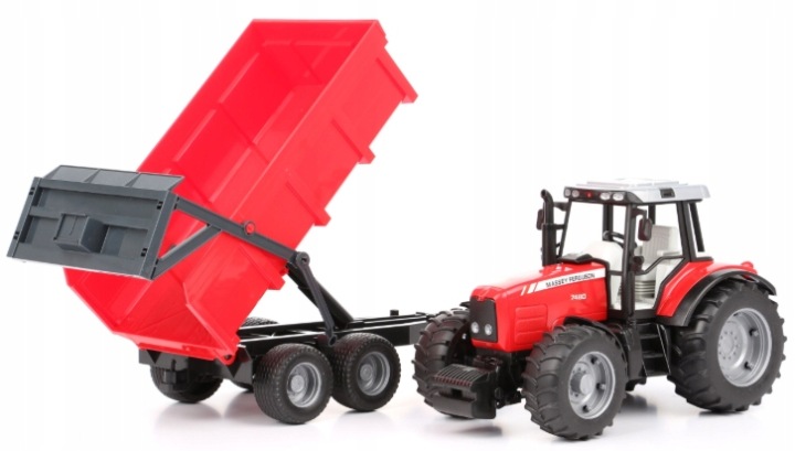 Іграшка Подарунок Трактор Bruder Massey Ferguson 7480 з причепом самоскидом — фото 5