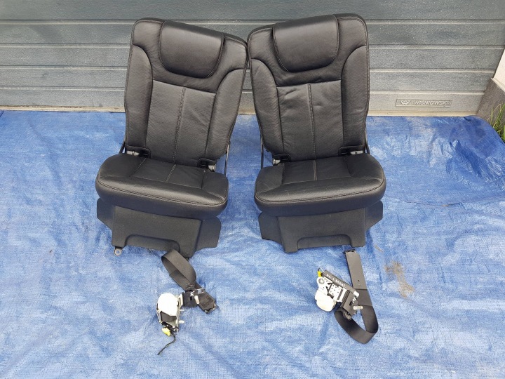 MERCEDES GL X164 sedili 3 III RZAD Destra sinistra pelle, in pelle KOMPLET CINTURA SICUREZZA ANTERIORI