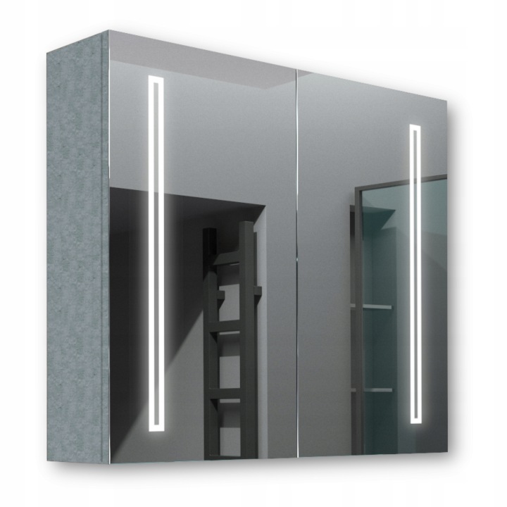 Dřevěná skříňka 80x70 Led zrcadlo Venus Beton