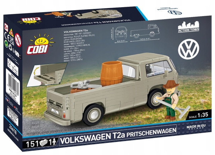 Конструктор COBI 24618 автомобіль VOLKSWAGEN T2A PRITSCHENWAGEN пікап VAN 151 E — фото 4
