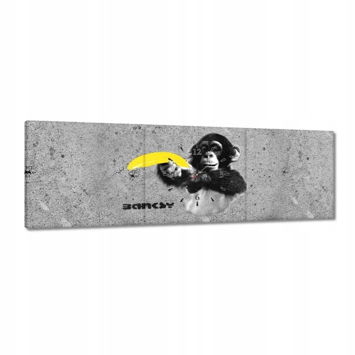 Hodiny 120x40 Banksy Banán Opice