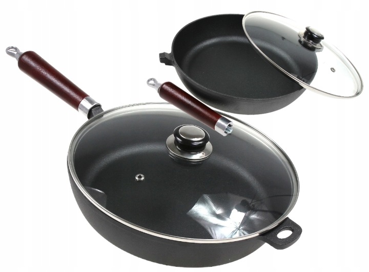 Pánev s litinovým víkem 30 cm Velká Indukce Gaz