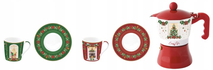 Vánoční sada šálků s podšálky kávovar Christmas In Easy Life