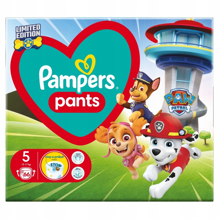 PAMPERS PANTS щенячий патруль трусики-підгузки 12-17 кг розмір 5 - 66 шт. — фото 3