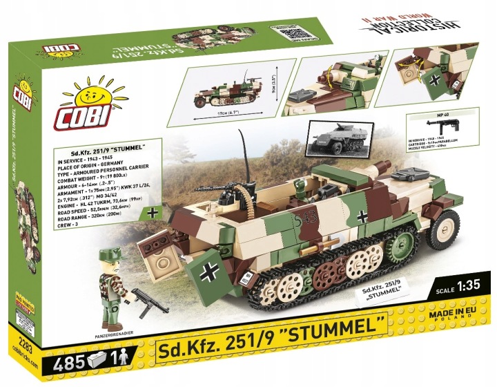 Конструктор COBI 2283 транспортер SD.KFZ. 251/9 STUMMEL — фото 4