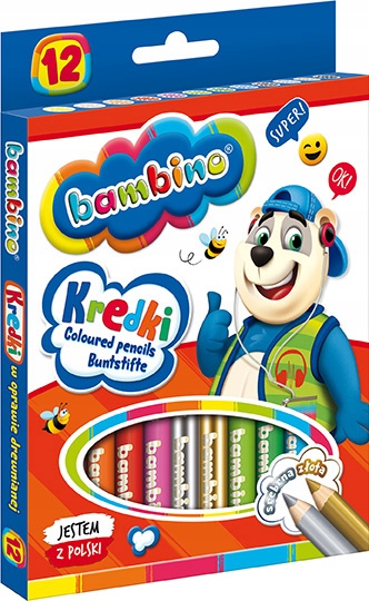 Bambino Кольорові олівці товсті 12 кольорів круглі — фото 15