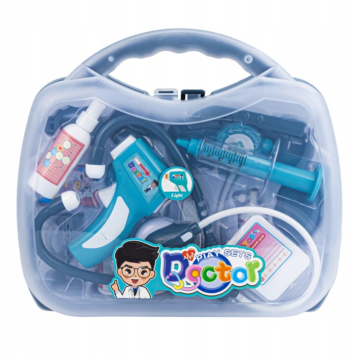 SET OF SMALL DOCTOR MEDICAL SUITCASE FOR CHILDREN STETHOSCOPE + ACCESSORIES Manufacturer code 1169