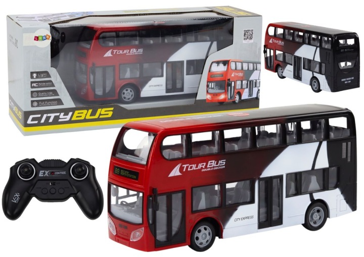 Автобус двоповерховий Р./ C вогні 425x180 мм Lean Toys