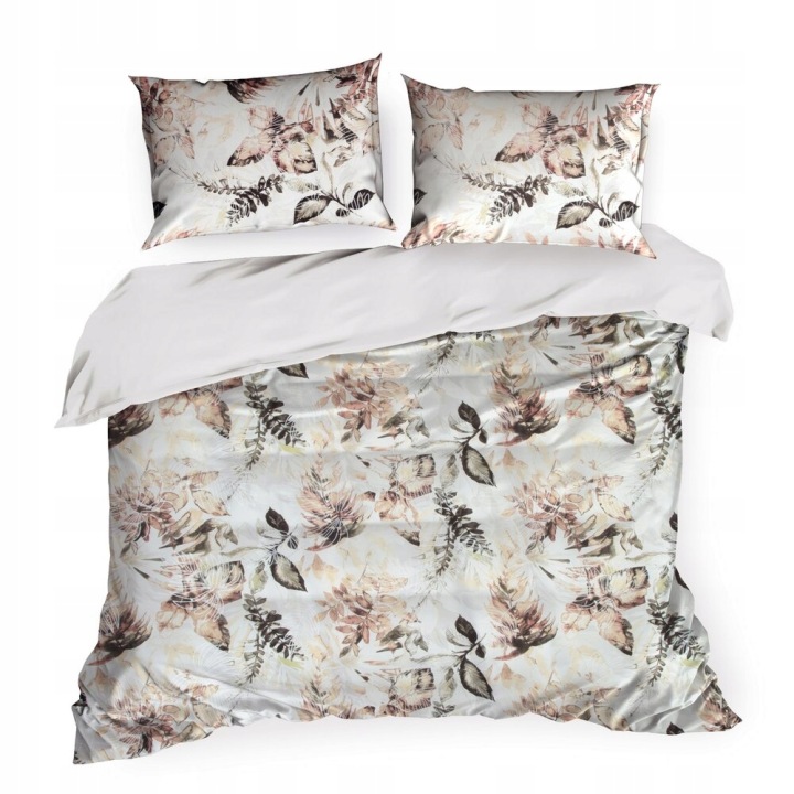 Povlečení Arina 200x220 Design91 bílá krémová pastelový botanický potisk