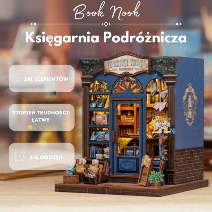 Book nook DIY CuteBee Книгарня Дорожня LED 241 ел. — фото 14