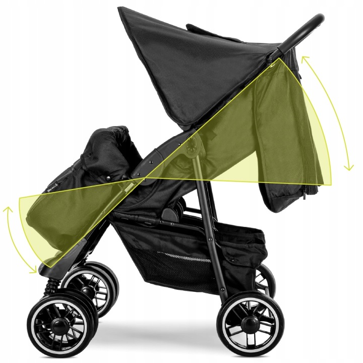 Подвійний візок прогулянковий для близнюків Lorelli Twin чорний — фото 3