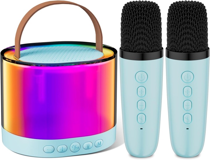 Машина караоке легка BLUETOOTH з двома мікрофонами і п'ятьма режимами LED — фото 9