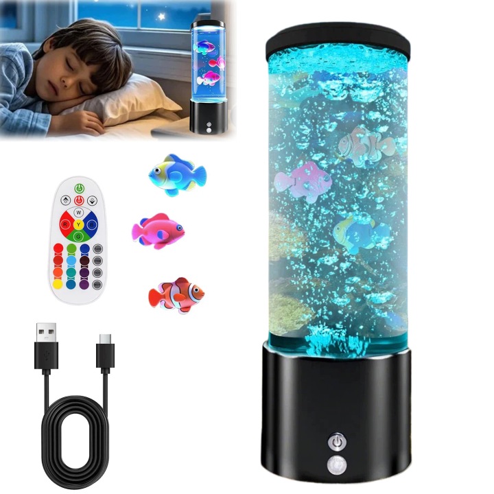 Lampa Medúza Láva Rgb Ledová Medúzy Plovoucí Lampička Barevná