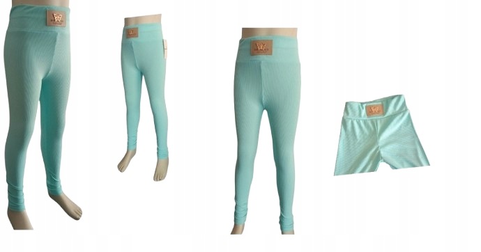 Legginsy prążkowane dziewczęce z wysokim stanem cienkie — zdjęcie 8