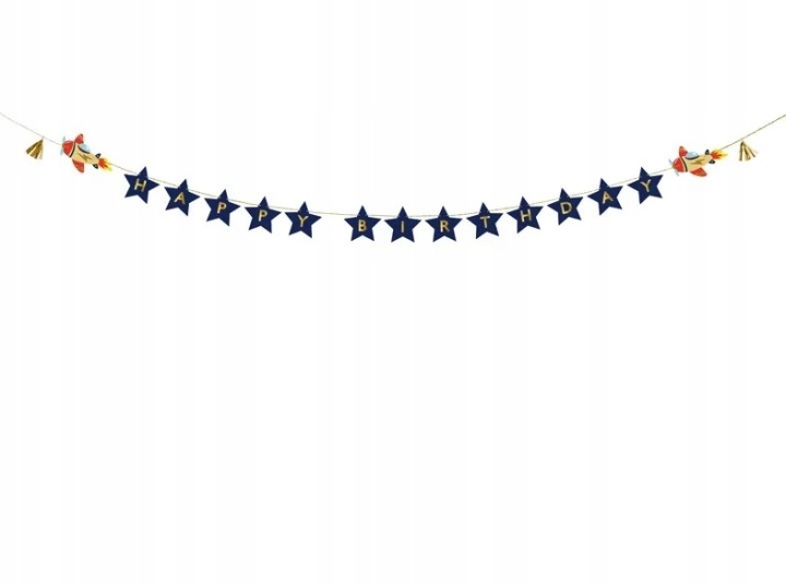 Банер на день народження Happy Birthday Літаки - синій, 13 x 250 см — фото 8