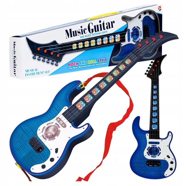 ROCK STRING GUITAR 4 STRINGS 52 CM LEARNING INSTRUMENT FOR KIDS