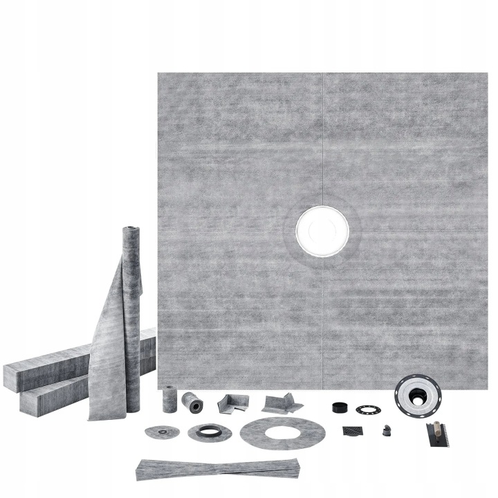 Sprchová vanička 1828 x 1828 mm odtok 50 mm sada vložka Pvc nerezová