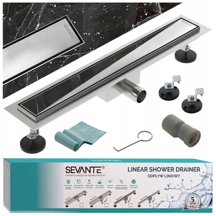Lineární odtok 60 cm Flat inox nerezová ocel 304 velká průchodnost