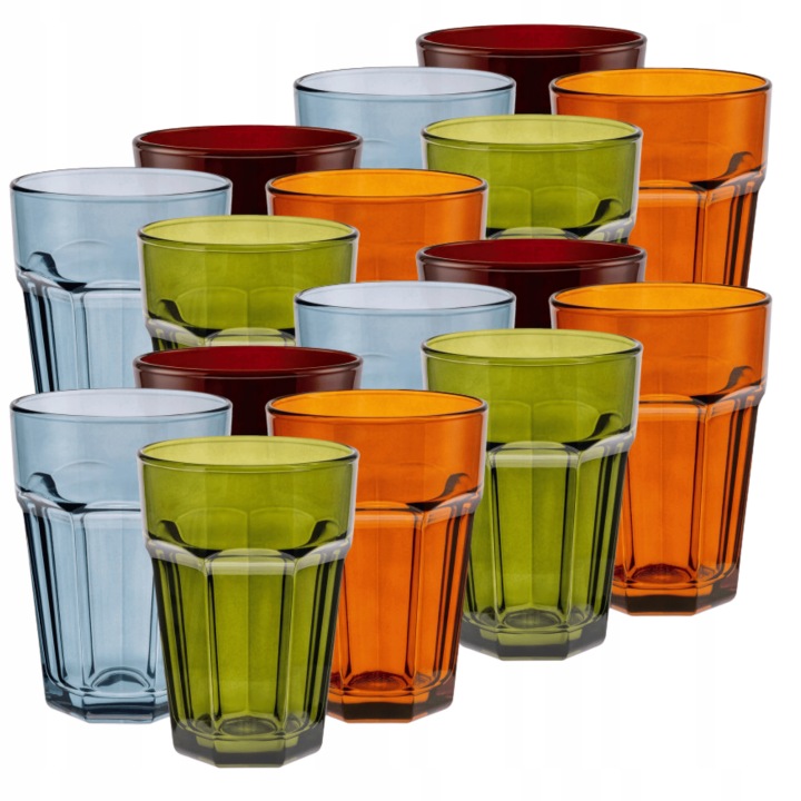 4x Sklenice na vodu a nápoje 425 ml sada Retro Vintage