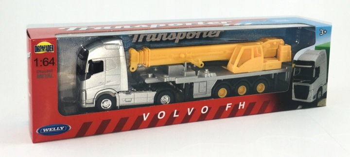 Фура VOLVO FH кран модель WELLY 1:64