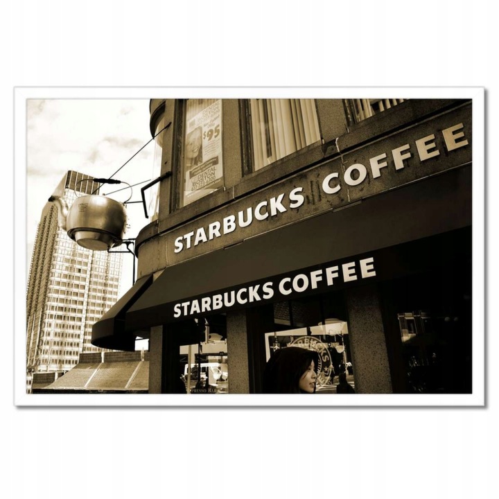 Plakáty v rámu 60x40 Starbucks Coffee Sepia