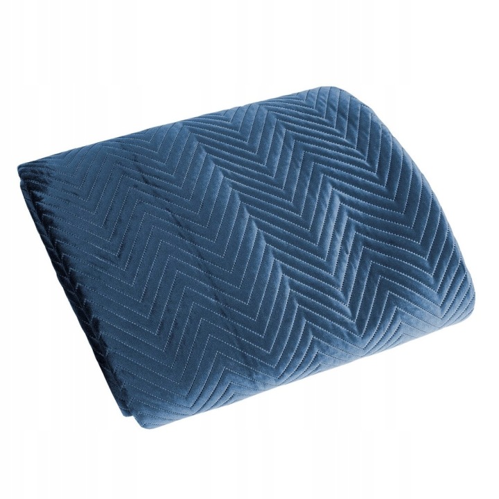 Přehoz na postel 200x220 Sofia, tmavě modrý, velurový