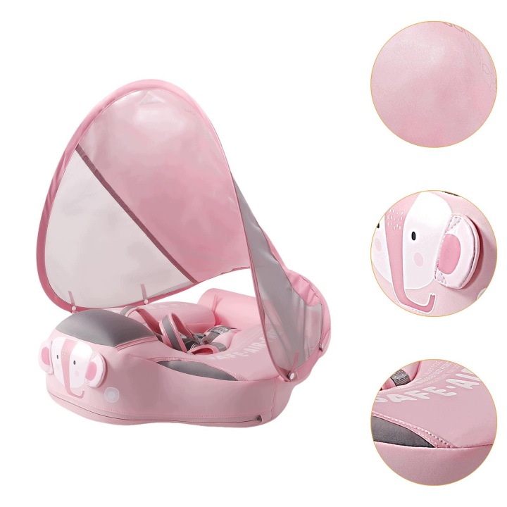 Baby Swim Float Non Надувний Swim Ring Для хлопчиків і дівчаток Sun Protection Рожевий — фото 2