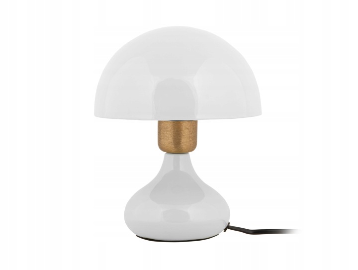 Stolní lampa Binc ve tvaru hřibu, Ø 17,5 cm, bílá