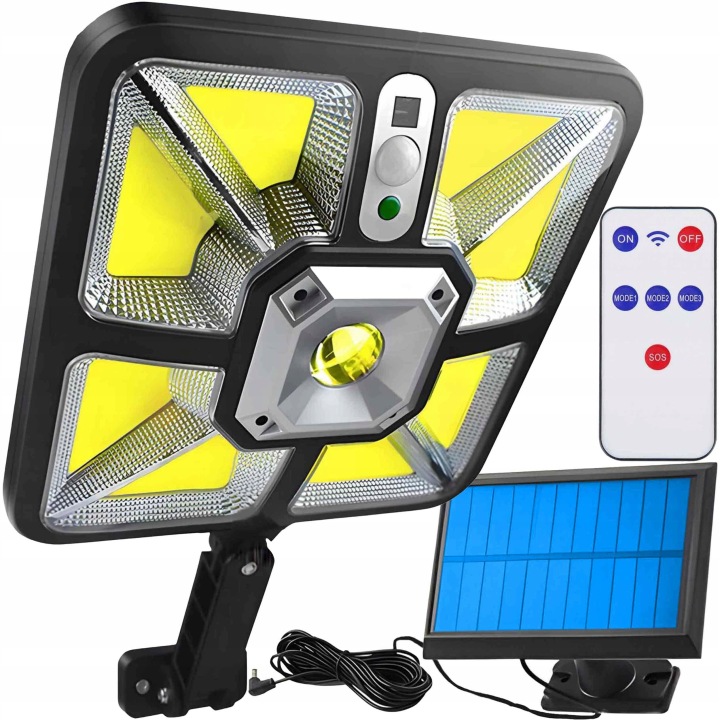 Solární Lampa Pouliční Lampa 235 Led Cob Zahradní Senzor Pohybu Soumraku Ovladač