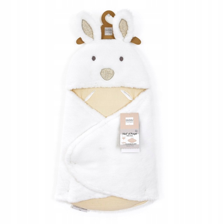 Doudou Плюшевий плед з капюшончиком Білий Happy Wild 70 см