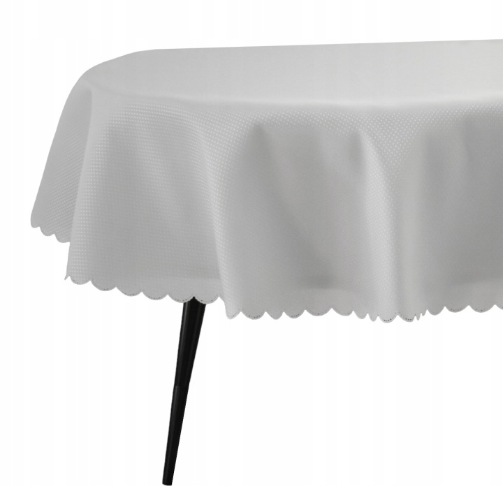 Odolný Proti Skvrnám Bílý Oválný Ubrus 130x240 CM Diamanty Svátky Každodenní Ovál
