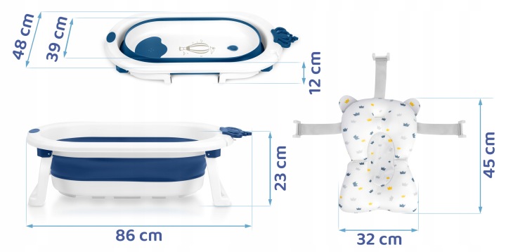 Ванночка складана для дитини немовлят силіконова RICOKIDS — фото 9
