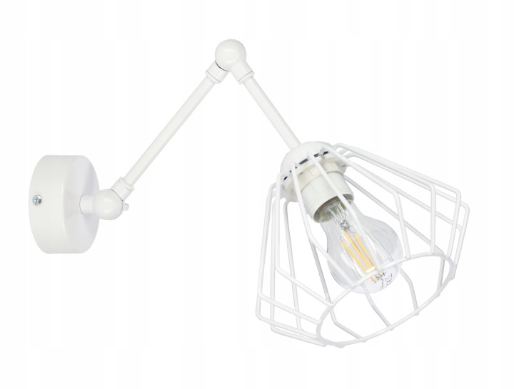 Бра лампа настінна WIRE білий LED лофт шарнір