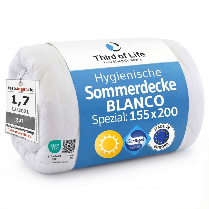 Celoroční Přikrývka 155x200 Antialergická Prodyšná 400G/M² Blanco