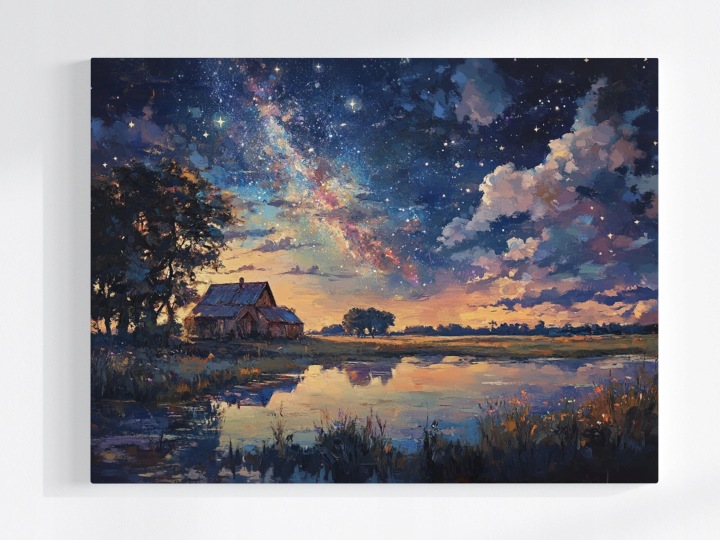 Plakát Krajina Noc Nebe Vesmír Hvězdy 100x75