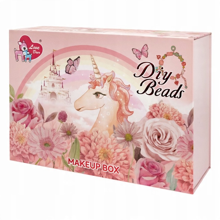 CASE CASKET COSMETICS FOR GIRLS UNICORN MIRROR SHADOWS Product height 18 cm