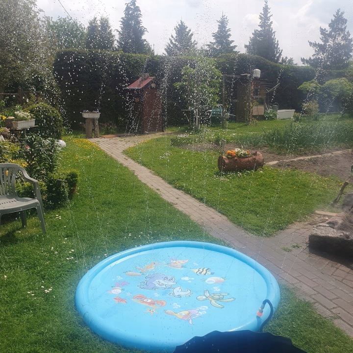 Килимок водний літній дитячий басейн фонтан 170 см розбризкувач дельфін гірка 1656 — фото 3