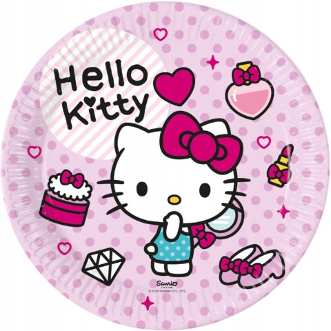 Тарілочки Hello Kitty 23 см 8 шт.