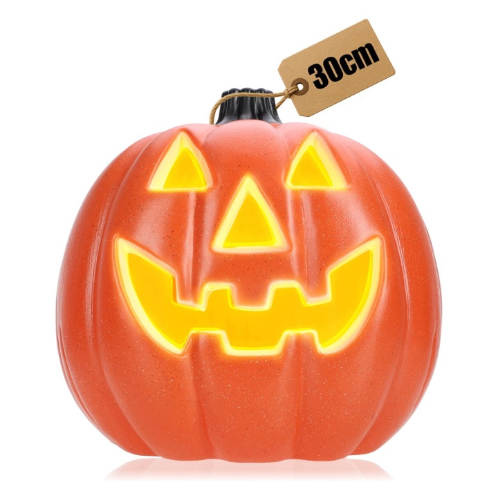 Halloweenská Dýně Led XXL Lampion S Časovačem 6H 31X30 CM Blikající Světlo