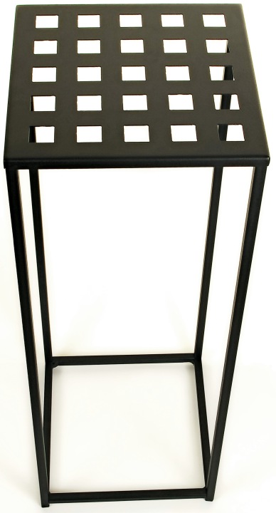 Držák Na Květináč stojící kovový ažurový Černý 60 cm 1 police 22 x 22 cm