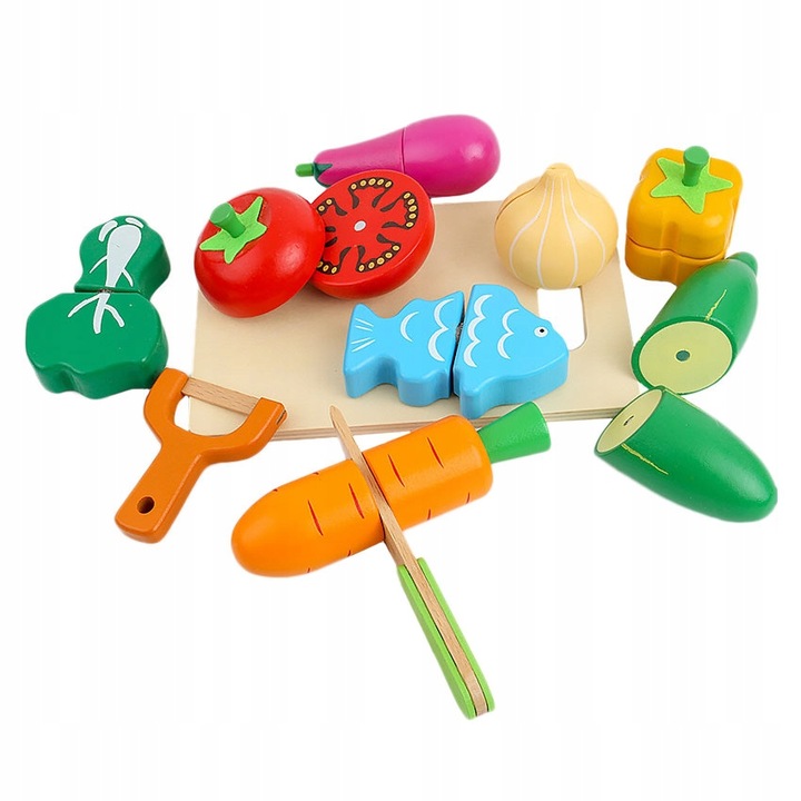 MAGNETIC BLOCKS WOODEN FRUIT VEGETABLES BLOCKS LARGE SET MONTESSORI Manufacturer code 0048