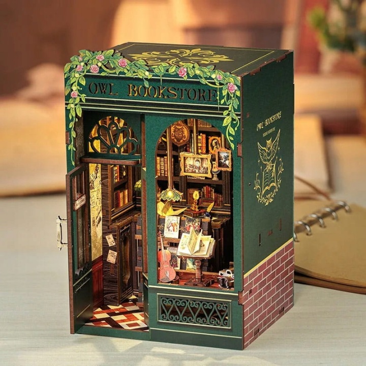 Мініатюрний будиночок 3D міні Book Nook Книгарня під совою CuteBee Модель — фото 2