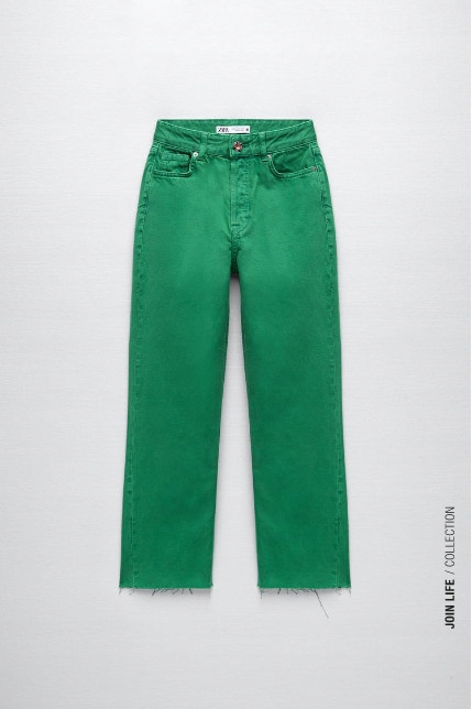 緑子　No.675  No.685  No.736 JEANSY Z1975 WIDE LEG TIRO ALTO ABALORIOS - Ecru | ZARA