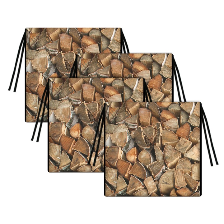 Sada 4 polštářů na zahradní židli Tip 40 x 40 cm, vyjímatelná vložka Polana