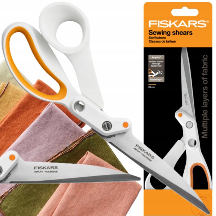 Krejčovské Nůžky Fiskars Amplify Ostré Na Silné Látky Ocelové 26 CM