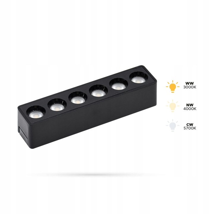 Reflektorové grily 6W S6 Slim Track a FiberFLEX 48VDC 3CCT 3000K,4000K,5700K