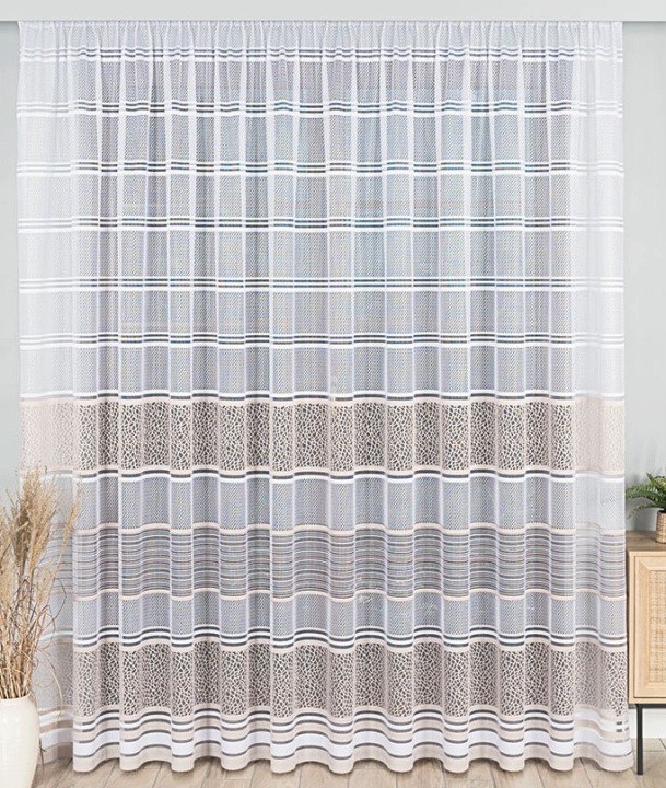 záclona Žakard do obývacího pokoje 500x160 připravená s páskou na míru bílá, staré zlato
