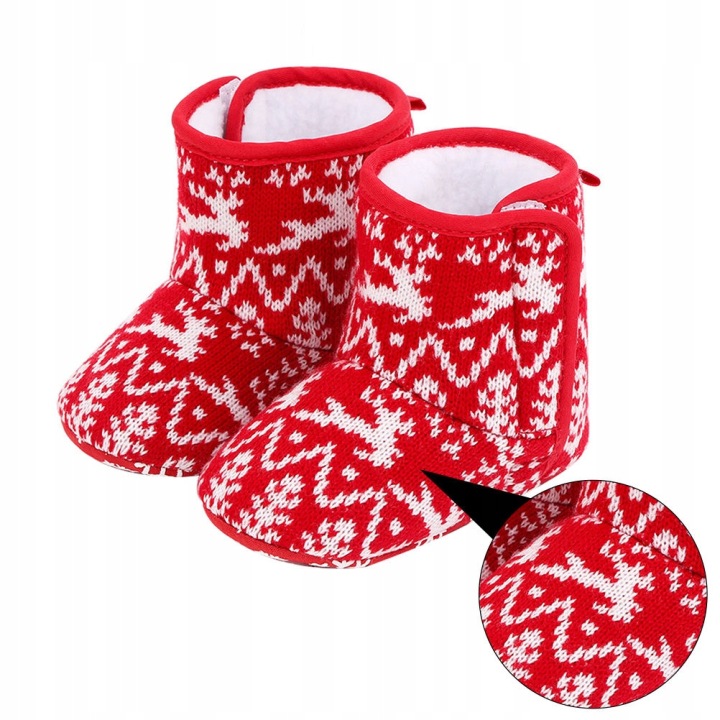 1 пара модне червоне взуття для немовлят з бавовни на свята — фото 4