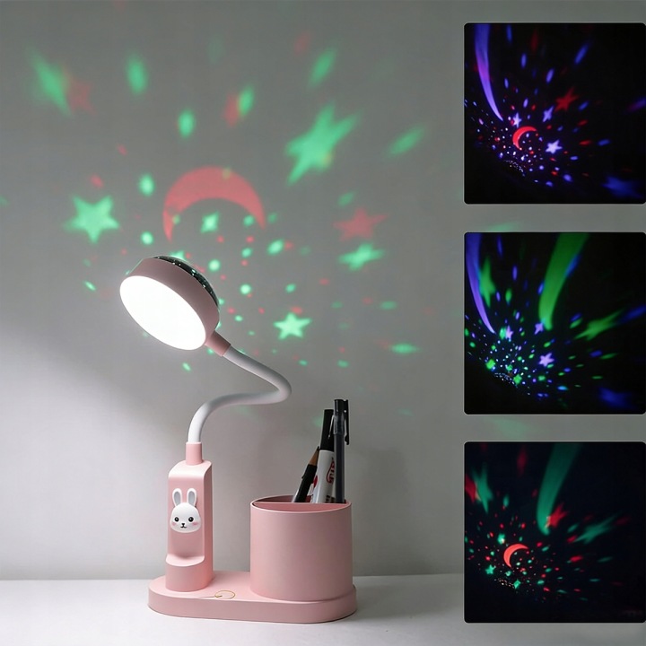 Lampa Biurkowa Dla Dzieci, Нічник LED, Акумуляторна, З регулюванням яскравості — фото 8